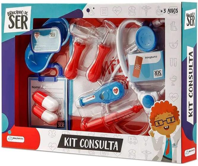 Imagem de Kit médico brinquedo infantil consulta multikids br959