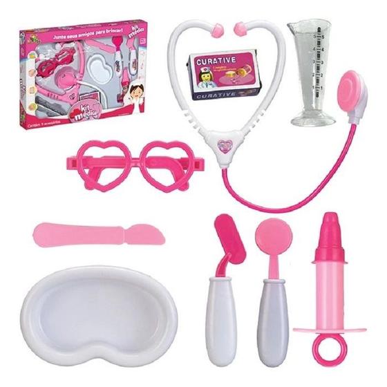 Imagem de Kit Médico com 9 acessórios Rosa- Art Brink