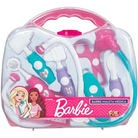 Imagem de Kit Médico Infantil - Barbie - Maleta Médica - 8 Peças - Fun Divirta-se