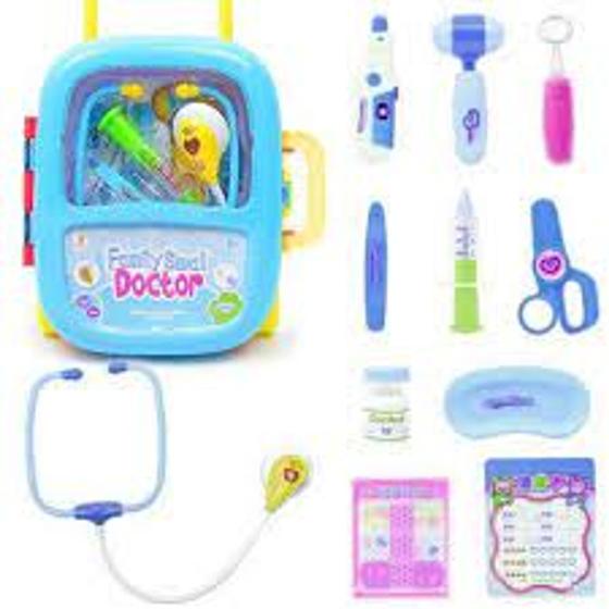 Imagem de Kit medico infantil - maleta cm rodinhas - rosa