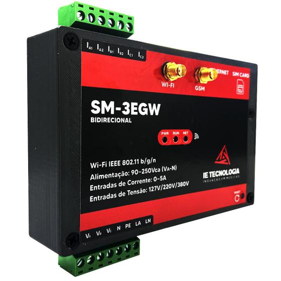 Imagem de Kit Medidor De Energia Trifásico  SM-3EGW + TC Janela 400A