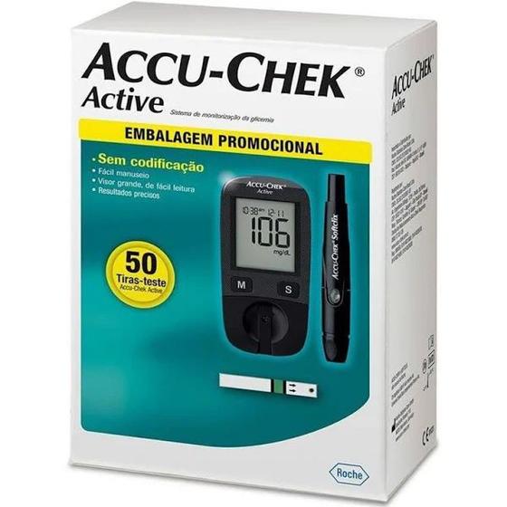 Imagem de Kit Medidor De Glicemia Accu-Chek Active + 50 Tiras