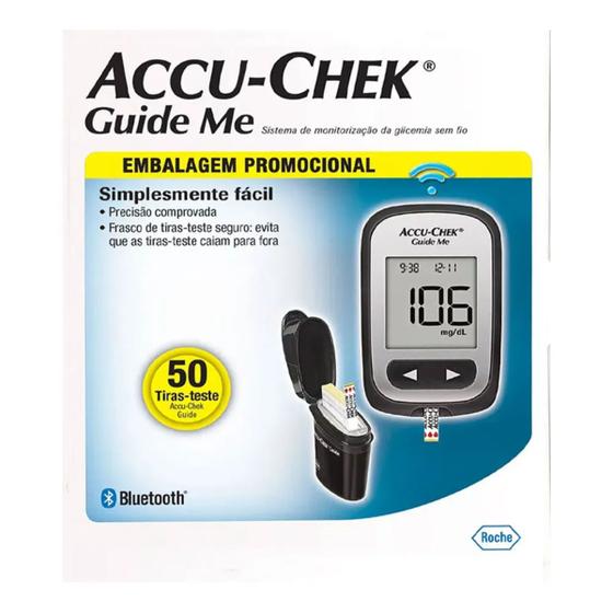 Imagem de Kit Medidor de Glicemia Accu-Chek Guide Me com 50 Tiras