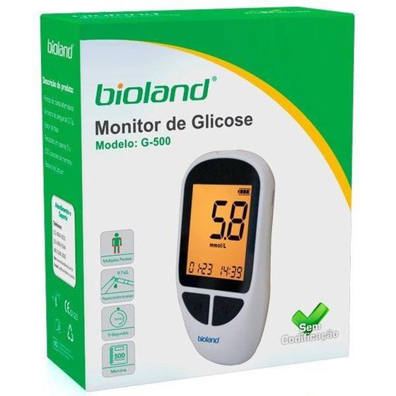 Imagem de Kit Medidor de Glicose Bioland G-500