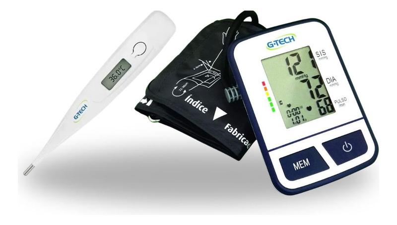 Imagem de Kit Medidor De Pressão De Braço + Termometro Digital Axilar