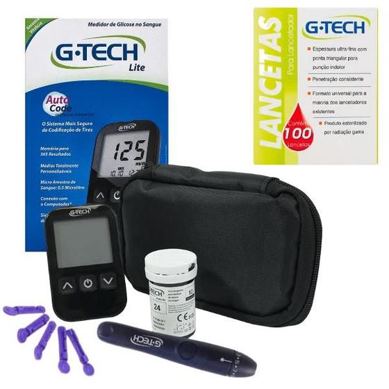 Imagem de Kit Medidor Glicemia G-tech Lite + 100 Lancetas