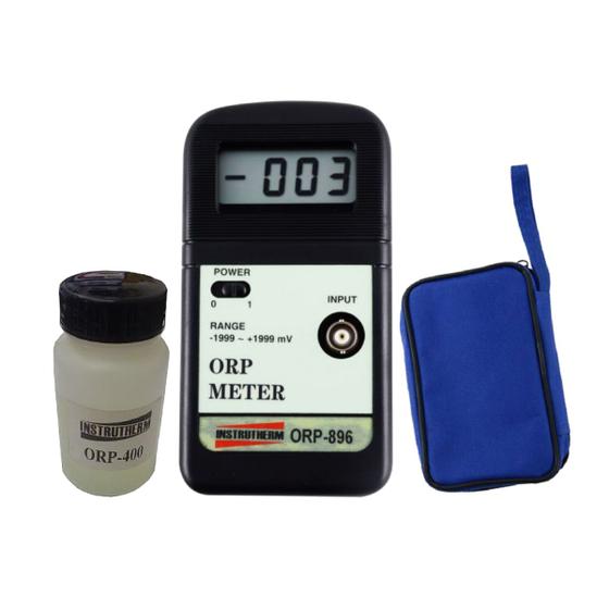 Imagem de Kit Medidor Orp Digital -1999 A 1999mV Orp-896 Portátil Instrutherm Estojo Solução Potencial Óxi Redução 30Ml Orp-400