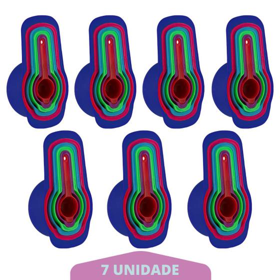Imagem de kit Medidor Plástico 6 Peças Colher Xicara Confeitaria - 7Un