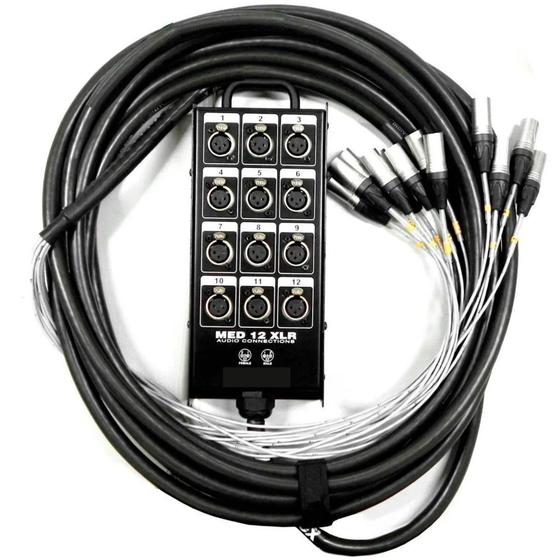 Imagem de Kit Medusa 12 Vias Com Conectores Xlr E Multicabo 20 Metros