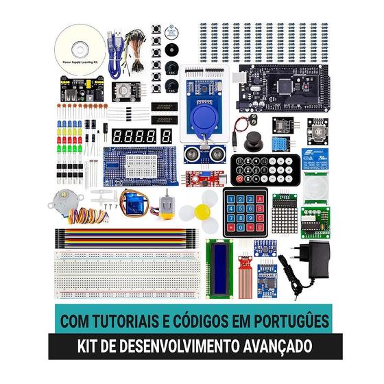 Imagem de Kit Mega Avançado Componentes Para Arduino Caixa NFe