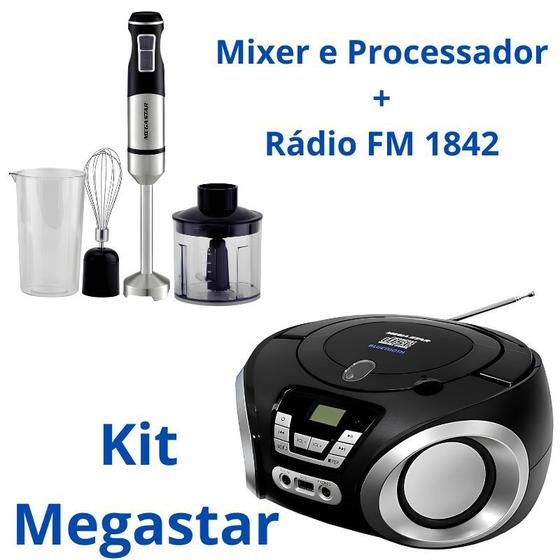 Imagem de Kit Megastar Radio 1842 + Mixer GE802 220V