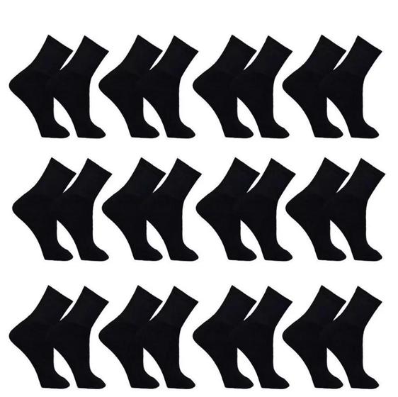 Kit Meia 12 Pares Masculina preto Cano Alto Longo Menor preço em Kit Meia 12 Pares Masculina preto Cano Alto Longo