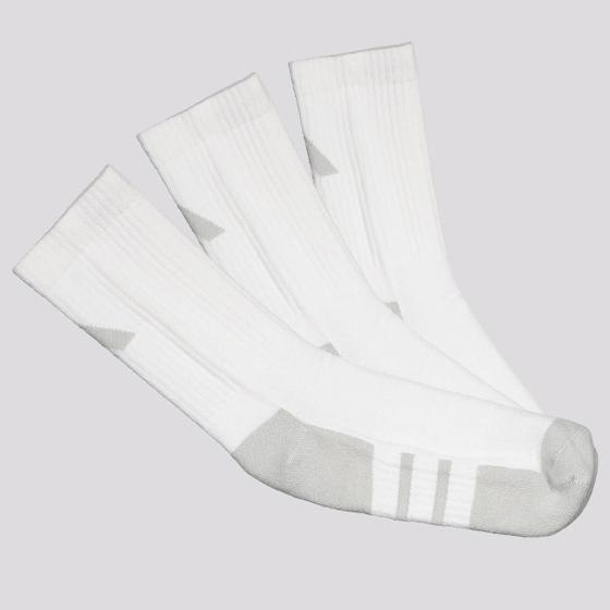 Imagem de Kit Meia Adidas Essentials 3 Pares Branca e Cinza