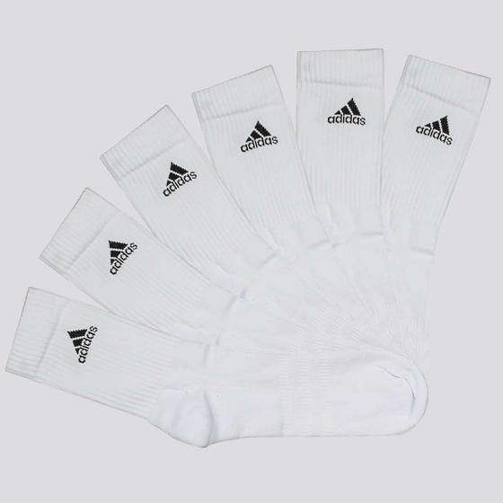 Imagem de Kit Meia Adidas SPW Cano Alto 6 Pares Branca