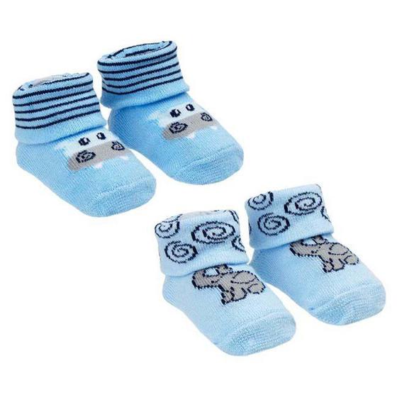 Imagem de Kit Meia Infantil Com 2 Pares Recém-Nascido Menino - Pimpolho