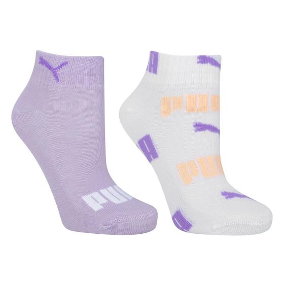 Imagem de Kit Meia Infantil Puma Cano Curto Feminina 2 Pares