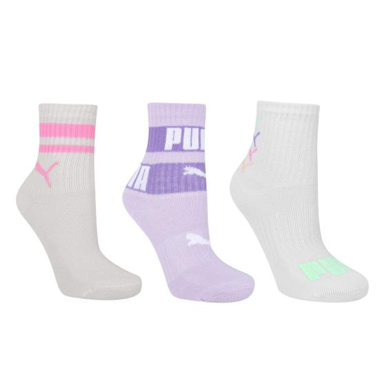 Imagem de Kit Meia Infantil Puma Cano Longo 3 Pares