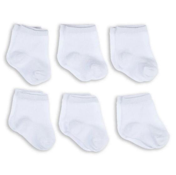 Imagem de Kit Meia Para Bebê - Com 06 Pares - Branco