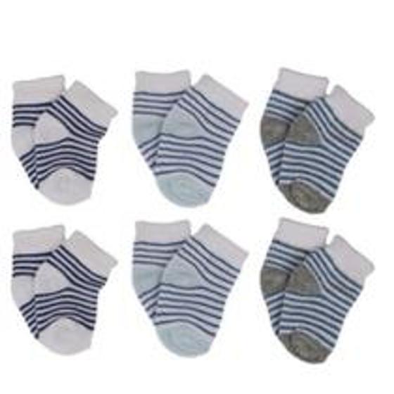Imagem de Kit Meia You Delos Zero C/06 Pares Estampas Variadas Azul