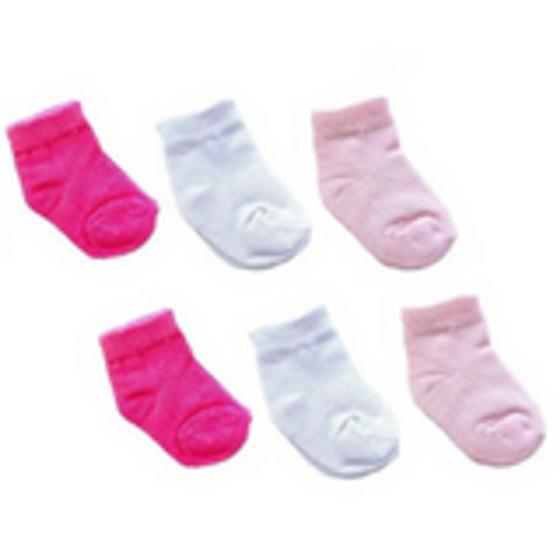 Imagem de Kit Meia You Delos Zero C/06 Pares Estampas Variadas Rosa