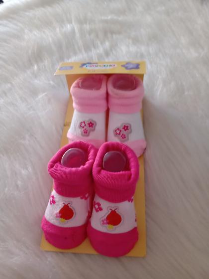 Imagem de Kit Meias Sortidas - Rosa e Vermelho - Pimpolho Única