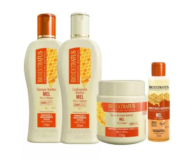 Imagem de Kit Mel Bio Extratus Shampoo Cond Másc 250g +Umectante 55mL