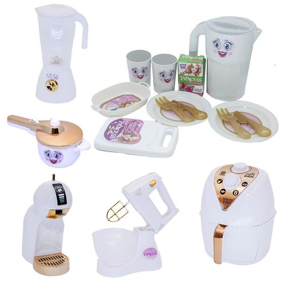 Imagem de Kit Menina Princesa Jantar Panela Café Bolo Air Fryer 17pç