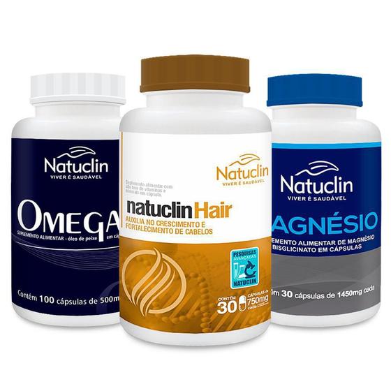 Kit Menopausa: Ômega 3 + Magnésio + Natuclin Hair - Multivitamínico /  Polivitamínico - Magazine Luiza