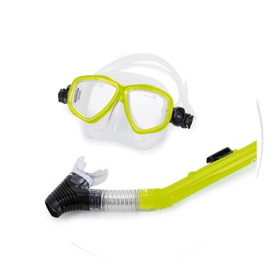 Imagem de Kit Mergulho Adulto Máscara Óculos Snorkel Respirado Mormaii Lente Com Vidro Temperado