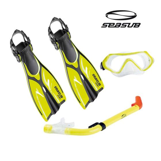 Imagem de Kit Mergulho Infantil Nadadeira Snorkel Seasub 3 A 7 Anos