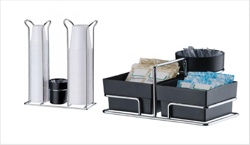 Imagem de Kit mesa 2 peças preto Future suporte sache chá acuçar porta copo descartavel 