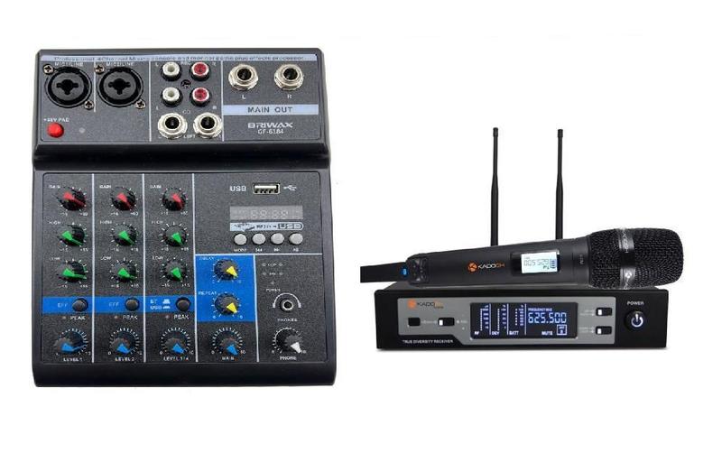 Imagem de Kit Mesa 4 Canais Gf-6184 + Microfone Sem Fio Kadosh K1201M