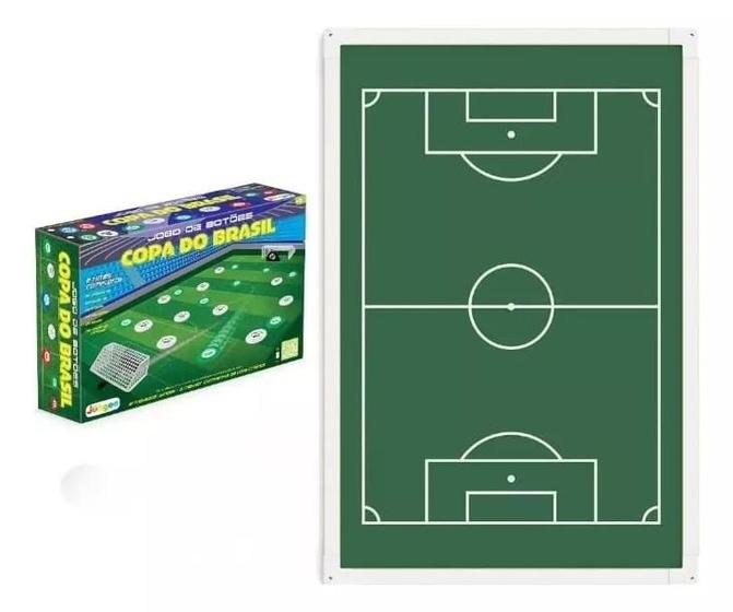 Imagem de Kit Mesa Campo Futebol + Jogo De Botão 2 Times Copa Brasil