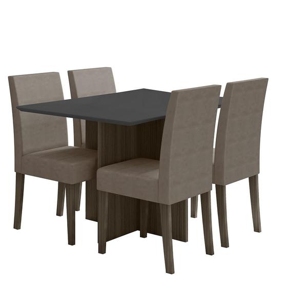 Imagem de Kit Mesa de Jantar Helo Com Vidro 120x90 com 4 Cadeiras Josi