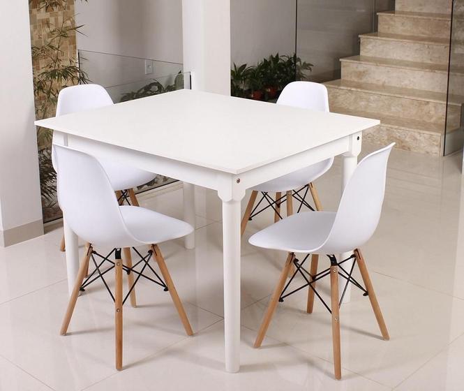 Kit Mesa De Jantar Robust 110x90 Branca + 04 Cadeiras Charles Eames - Branco é boa?