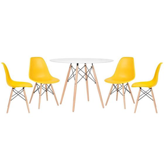 Imagem de KIT - Mesa Eames 100 cm + 4 cadeiras Eames Eiffel DSW