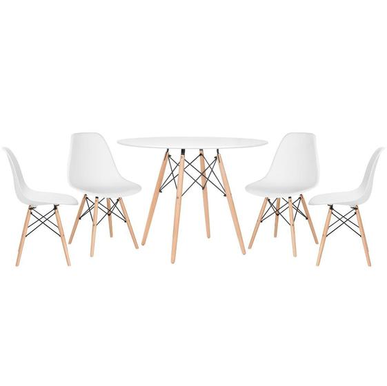 Imagem de KIT - Mesa Eames 100 cm + 4 cadeiras Eames Eiffel DSW