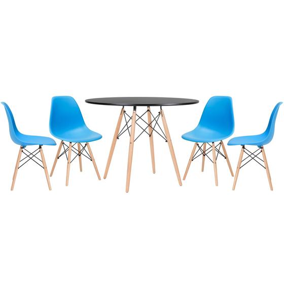 Imagem de KIT - Mesa Eames 100 cm + 4 cadeiras Eames Eiffel DSW