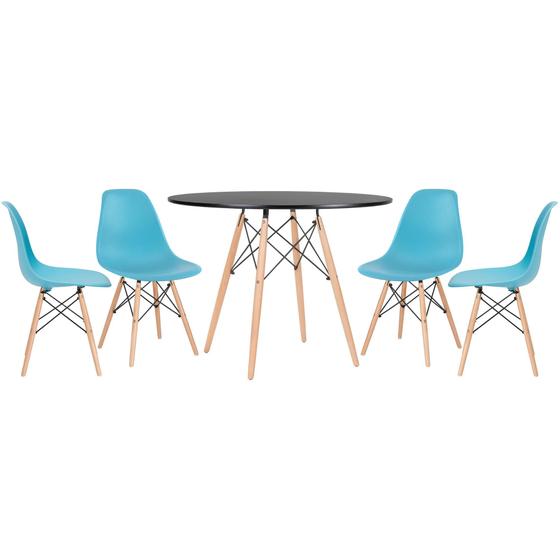 Imagem de KIT - Mesa Eames 100 cm + 4 cadeiras Eames Eiffel DSW
