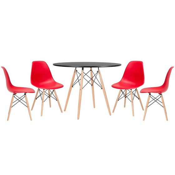 Imagem de KIT - Mesa Eames 100 cm + 4 cadeiras Eames Eiffel DSW