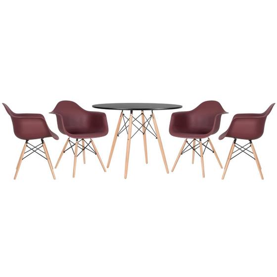 Imagem de KIT - Mesa Eames 100 cm + 4 cadeiras Eiffel DAW