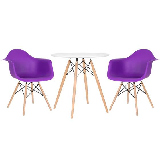 Imagem de KIT - Mesa Eames 70 cm + 2 cadeiras Eiffel DAW com braços