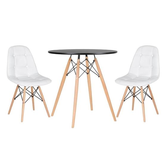 Imagem de KIT - Mesa Eames Eiffel 70 cm + 2 cadeiras estofadas Botonê