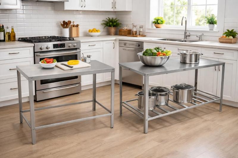 Kit Mesa Inox 304 Simples 100cm e Mesa Paneleira 90cm Industrial - Technox