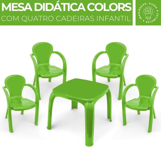 Kit Mesa Mesinha Com 4 Cadeiras Brinquedo Infantil Educativo Menor preço em Kit Mesa Mesinha Com 4 Cadeiras Brinquedo Infantil Educativo