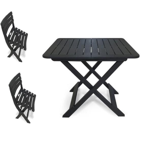 Kit mesa quadrada dobravel com 2 cadeiras bar casa jardim area externa 80x72 cm preta arqplast Menor preço em Kit mesa quadrada dobravel com 2 cadeiras bar casa jardim area externa 80x72 cm preta arqplast