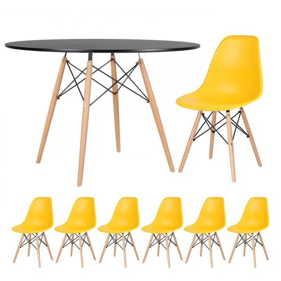 Imagem de KIT - Mesa redonda Eames 120 cm + 6 cadeiras Eiffel DSW