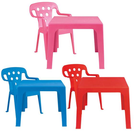 Kit Mesinha E 1 Cadeira Poltrona Infantil Plástica Colorida Menor preço em Kit Mesinha E 1 Cadeira Poltrona Infantil Plástica Colorida