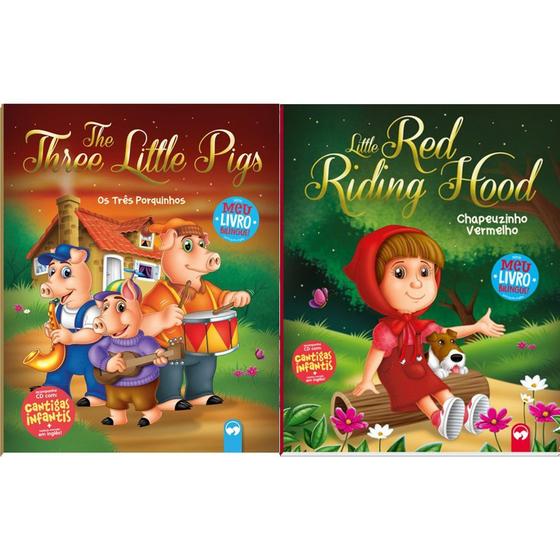 Imagem de Kit Meu livro bilíngue - The three little pigs / Os três porquinhos + Little Red Riding Hood / Chapeuzinho Vermelho