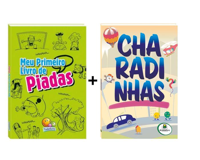 Kit Meu Primeiro Livro de Piadas Mais Charadinhas Infantil Livros de